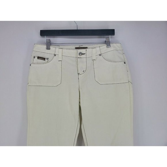 Bella Dahl Wide Split Leg Pants Women's Size 30 Cream with Brown Stitching - Picture 2 of 6
